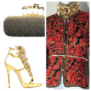 100% SILK Elizabeth Scott Victorian RoYal Vibrant Dark Floral Blazer